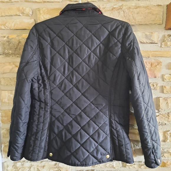 Crown & Ivy Lightweight Quilted Puffer Jacket Black Sz Small Flip Cuff Gold Snap - Picture 5 of 14
